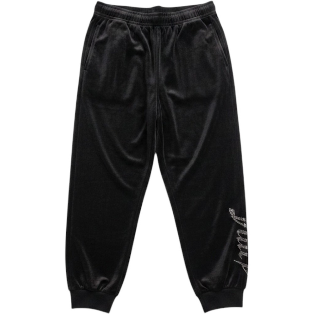 Juicy Couture Black Velour Rhinestone Logo Joggers Sleepwear Pants Plus Size 2X